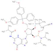 Guanosine, 5'-O-[bis(4-methoxyphenyl)phenylmethyl]-3'-O-[(1,1-dimethylethyl)dimethylsilyl]-N-(2-methyl-1-oxopropyl)-, 2'-[2-cyanoethyl N,N-bis(1-methylethyl)phosphoramidite]