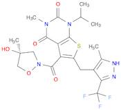 Thieno[2,3-d]pyrimidine-2,4(1H,3H)-dione, 5-[[(4S)-4-hydroxy-4-methyl-2-isoxazolidinyl]carbonyl]-3-methyl-1-(1-methylethyl)-6-[[5-methyl-3-(trifluoromethyl)-1H-pyrazol-4-yl]methyl]-