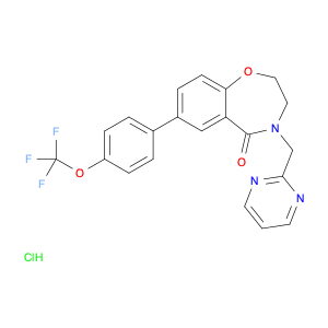 1,4-Benzoxazepin-5(2H)-one, 3,4-dihydro-4-(2-pyrimidinylmethyl)-7-[4-(trifluoromethoxy)phenyl]-, hydrochloride (1:1)