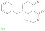 3-Piperidinecarboxylic acid, 4-oxo-1-(phenylmethyl)-, ethyl ester, hydrochloride (1:1)
