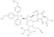Guanosine, 5'-O-[bis(4-methoxyphenyl)phenylmethyl]-2'-O-methyl-N-(2-methyl-1-oxopropyl)-, 3'-[2-cy…