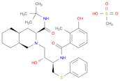 3-Isoquinolinecarboxamide, N-(1,1-dimethylethyl)decahydro-2-[(2R,3R)-2-hydroxy-3-[(3-hydroxy-2-methylbenzoyl)amino]-4-(phenylthio)butyl]-, (3S,4aS,8aS)-, methanesulfonate (1:1)