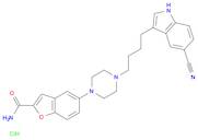 2-Benzofurancarboxamide, 5-[4-[4-(5-cyano-1H-indol-3-yl)butyl]-1-piperazinyl]-, hydrochloride (1:1)