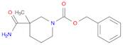 1-​piperidinecarboxylic acid, 3-​(aminocarbonyl)​-​3-​methyl-​, phenylmethyl ester