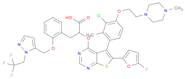 Benzenepropanoic acid, α-[[(5S)-5-[3-chloro-2-methyl-4-[2-(4-methyl-1-piperazinyl)ethoxy]phenyl]-6-(5-fluoro-2-furanyl)thieno[2,3-d]pyrimidin-4-yl]oxy]-2-[[1-(2,2,2-trifluoroethyl)-1H-pyrazol-5-yl]methoxy]-, (αR)-