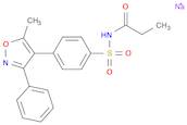 Propanamide, N-[[4-(5-methyl-3-phenyl-4-isoxazolyl)phenyl]sulfonyl]-, sodium salt (1:1)
