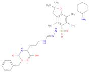 D-Ornithine, N5-[[[(2,3-dihydro-2,2,4,6,7-pentamethyl-5-benzofuranyl)sulfonyl]amino]iminomethyl]-N2-[(phenylmethoxy)carbonyl]-, compd. with cyclohexanamine (1:1) (9CI)