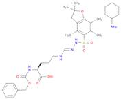 L-Ornithine, N5-[[[(2,3-dihydro-2,2,4,6,7-pentamethyl-5-benzofuranyl)sulfonyl]amino]iminomethyl]-N2-[(phenylmethoxy)carbonyl]-, compd. with cyclohexanamine (1:1) (9CI)