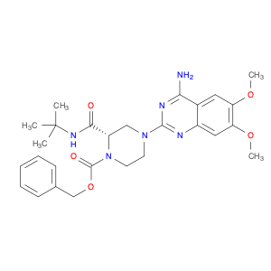 1-Piperazinecarboxylic acid, 4-(4-amino-6,7-dimethoxy-2-quinazolinyl)-2-[[(1,1-dimethylethyl)amino]carbonyl]-, phenylmethyl ester, (2S)-