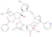 3-Pyridinecarboxylic acid, (2R,3R,3aS,4R,6S,7S,8S,10E,12S,13S,13aR)-2,4,13-tris(acetyloxy)-3-(benzoyloxy)-2,3,3a,4,5,6,7,8,9,12,13,13a-dodecahydro-7,13a-dihydroxy-2,9,9,12-tetramethyl-5-methylene-6-(2-methyl-1-oxopropoxy)-1H-cyclopentacyclododecen-8-yl ester