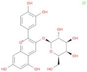 1-Benzopyrylium, 2-(3,4-dihydroxyphenyl)-3-(β-D-galactopyranosyloxy)-5,7-dihydroxy-, chloride (1:1)