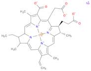Cuprate(3-), [(7S,8S)-3-carboxy-5-(carboxymethyl)-13-ethenyl-18-ethyl-7,8-dihydro-2,8,12,17-tetramethyl-21H,23H-porphine-7-propanoato(5-)-κN21,κN22,κN23,κN24]-, sodium (1:3), (SP-4-2)-