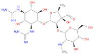 2,4-Diguanidino-3,5,6-trihydroxycyclohexyl 5-deoxy-2-O-(2-deoxy-2-methylamino-α-glucopyranosyl)-3-formylpentofuranoside