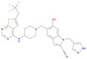 1H-Indole-2-carbonitrile, 6-hydroxy-1-(1H-pyrazol-4-ylmethyl)-5-[[4-[[6-(2,2,2-trifluoroethyl)thieno[2,3-d]pyrimidin-4-yl]amino]-1-piperidinyl]methyl]-