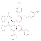 (2R,3R,4S,5R,6R)-2-((Benzoyloxy)methyl)-6-(((4-(trifluoromethyl)benzyl)thio)((4-(trifluoromethyl)phenyl)imino)methoxy)tetrahydro-2H-pyran-3,4,5-triyl tribenzoate