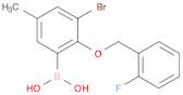 (3-Bromo-2-((2-fluorobenzyl)oxy)-5-methylphenyl)boronic acid