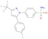 4-[5-(4-FLUOROPHENYL)-3-(TRIFLUOROMETHYL)PYRAZOL-1-YL]BENZENE-1-SULFONAMIDE