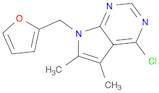 7H-Pyrrolo[2,3-d]pyrimidine,4-chloro-7-(2-furanylmethyl)-5,6-dimethyl-