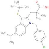 1H-Indole-2-propanoic acid,1-[(4-chlorophenyl)methyl]-3-[(1,1-dimethylethyl)thio]-a,a-dimethyl-5-(1-methylethyl)-