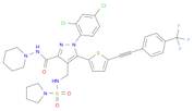 1-(2,4-Dichlorophenyl)-N-1-piperidinyl-4-[[(1-pyrrolidinylsulfonyl)amino]methyl]-5-[5-[2-[4-(trifluoromethyl)phenyl]ethynyl]-2-thienyl]-1H-pyrazole-3-carboxamide