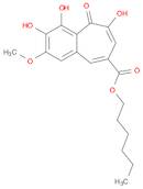 5H-Benzocycloheptene-8-carboxylic acid, 3,4,6-trihydroxy-2-methoxy-5-oxo-, hexyl ester