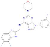 N-((4,5-difluoro-1H-benzo[d]imidazol-2-yl)methyl)-9-(3-fluorophenyl)-2-morpholino-9H-purin-6-amine