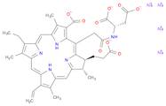 Tetrasodium (2S)-2-((((7S,8S)-3-carboxylato-7-(2-carboxylatoethyl)-13-ethenyl-18-ethyl-2,8,12,17-tetramethyl-7,8-dihydroporphyrin-5-yl)acetyl)amino)butanedioate