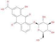 2-Anthracenecarboxylic acid,5-(b-D-glucopyranosyloxy)-9,10-dihydro-4-hydroxy-9,10-dioxo-