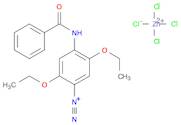 Benzenediazonium, 4-(benzoylamino)-2,5-diethoxy-,(T-4)-tetrachlorozincate(2-) (2:1)OTHER CA INDEX NAMES:Zincate(2-), tetrachloro-, (T-4)-,bis[4-(benzoylamino)-2,5-diethoxybenzenediazonium]