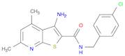 3-AMINO-N-[(4-CHLOROPHENYL)METHYL]-4,6-DIMETHYLTHIENO[2,3-B]PYRIDINE-2-CARBOXAMIDE