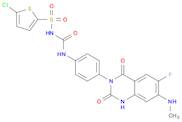 5-Chloro-N-[[[4-[6-fluoro-1,4-dihydro-7-(methylamino)-2,4-dioxo-3(2H)-quinazolinyl]phenyl]amino]carbonyl]-2-thiophenesulfonamide