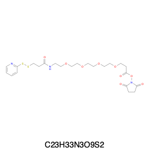 N-[3-(o-Pyridyldisulfido)propanoyl]-15-amino-4,7,10,13-tetraoxa-pentadecanoyl succinimidyl ester