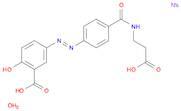 Benzoic acid,5-[(1E)-2-[4-[[(2-carboxyethyl)amino]carbonyl]phenyl]diazenyl]-2-hydroxy-,sodium salt, hydrate (1:2:2)