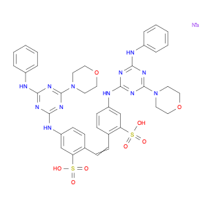 Benzenesulfonic acid,2,2'-(1,2-ethenediyl)bis[5-[[4-(4-morpholinyl)-6-(phenylamino)-1,3,5-triazin-2-yl]amino]-, disodium salt