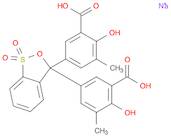 Benzoic acid,3,3'-(1,1-dioxido-3H-2,1-benzoxathiol-3-ylidene)bis[6-hydroxy-5-methyl-, trisodium salt