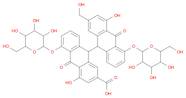 [9,9'-Bianthracene]-2-carboxylic acid,5,5'-bis(b-D-glucopyranosyloxy)-9,9',10,10'-tetrahydro-4,4'-dihydroxy-2'-(hydroxymethyl)-10,10'-dioxo-, (9R,9'R)-rel-