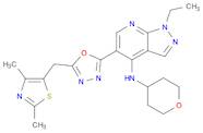 5-(5-((2,4-Dimethylthiazol-5-yl)methyl)-1,3,4-oxadiazol-2-yl)-1-ethyl-N-(tetrahydro-2H-pyran-4-yl)…