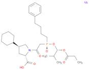 L-Proline,4-cyclohexyl-1-[[(R)-[(1S)-2-methyl-1-(1-oxopropoxy)propoxy](4-phenylbutyl)phosphinyl]acetyl]-, sodium salt, (4S)-
