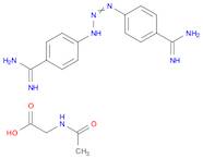 Glycine, N-acetyl-, compd. with4,4'-(1-triazene-1,3-diyl)bis[benzenecarboximidamide] (2:1)OTHER CA INDEX NAMES:Benzenecarboximidamide, 4,4'-(1-triazene-1,3-diyl)bis-, compd. withN-acetylglycine (1:2)