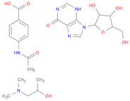 Inosine, compd. with 1-(dimethylamino)-2-propanol4-(acetylamino)benzoate (salt) (1:3)OTHER CA INDEX NAMES:2-Propanol, 1-(dimethylamino)-, 4-(acetylamino)benzoate (salt),compd. with inosine (3:1)Benzoic acid, 4-(acetylamino)-, compd. with1-(dimethylamino)-2-propanol and inosine (3:3:1)
