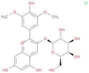 5,7-Dihydroxy-2-(4-hydroxy-3,5-dimethoxyphenyl)-3-(((2S,3R,4S,5R,6R)-3,4,5-trihydroxy-6-(hydroxymethyl)tetrahydro-2H-pyran-2-yl)oxy)chromenylium chloride