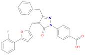 4-(3-benzyl-4-{[5-(2-fluorophenyl)furan-2-yl]methylidene}-5-oxo-4,5-dihydro-1H-pyrazol-1-yl)benzoic acid