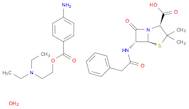 4-Thia-1-azabicyclo[3.2.0]heptane-2-carboxylic acid,3,3-dimethyl-7-oxo-6-[(phenylacetyl)amino]- (2S,5R,6R)-, compd. with2-(diethylamino)ethyl 4-aminobenzoate (1:1), monohydrateOTHER CA INDEX NAMES:Benzoic acid, 4-amino-, 2-(diethylamino)ethyl ester,mono[(2S,5R,6R)-3,3-dimethyl-7-oxo-6-[(phenylacetyl)amino]-4-thia-1-azabicyclo[3.