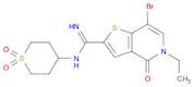 7-bromo-N-(1,1-dioxidotetrahydro-2H-thiopyran-4-yl)-5-ethyl-4-oxo-4,5-dihydrothieno[3,2-c]pyridine-2-carboximidamide