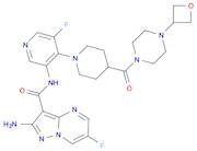2-amino-6-fluoro-N-(5-fluoro-4-(4-(4-(oxetan-3-yl)piperazine-1-carbonyl)piperidin-1-yl)pyridin-3-yl)pyrazolo[1,5-a]pyrimidine-3-carboxamide