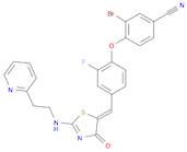 3-Bromo-4-[2-fluoro-4-[[4-oxo-2-[[2-(pyridin-2-yl)ethyl]amino]-1,3-thiazol-5-(4H)ylidene]methyl]phenoxy]benzonitrile