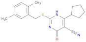 4-cyclopentyl-2-[[(2,5-dimethylphenyl)methyl]thio]-1,6-dihydro-6-oxo-5-pyrimidinecarbonitrile
