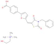 (Z)-4-[5-(3-Benzyl-2,4-dioxo-thiazolidin-5-ylidenemethyl)-furan-2-yl]-benzoic acid (2-Hydroxy-ethyl)-trimethyl-ammonium