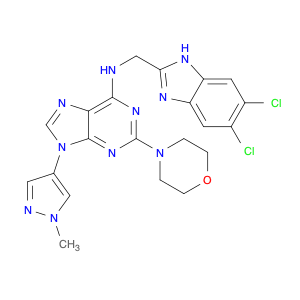 N-[(5,6-dichloro-1H-benzimidazol-2-yl)methyl]-9-(1-methyl-1H-pyrazol-4-yl)-2-(4-morpholinyl)-9H-purin-6-amine