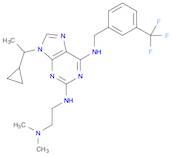 9-(1-Cyclopropylethyl)-N2-(2-(dimethylamino)ethyl)-N6-(3-(trifluoromethyl)benzyl)-9H-purine-2,6-diamine
